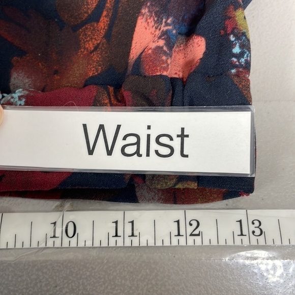 Leith Pants Blue Red Floral Palazzo Wide Leg Pull On Size XS - Picture 9 of 11